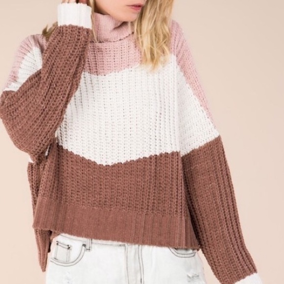 NWT POL Chenille Colorblock Sweater - Picture 1 of 1